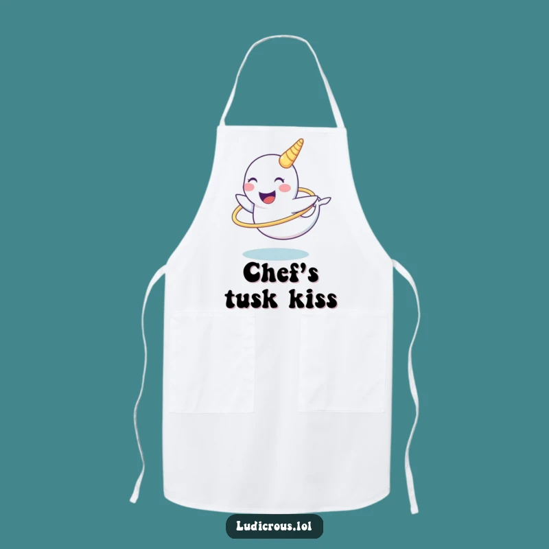 Funny Narwhal Apron: Chuckling Tusk Hula Hoop Kitchen Fun - Perfect Gift