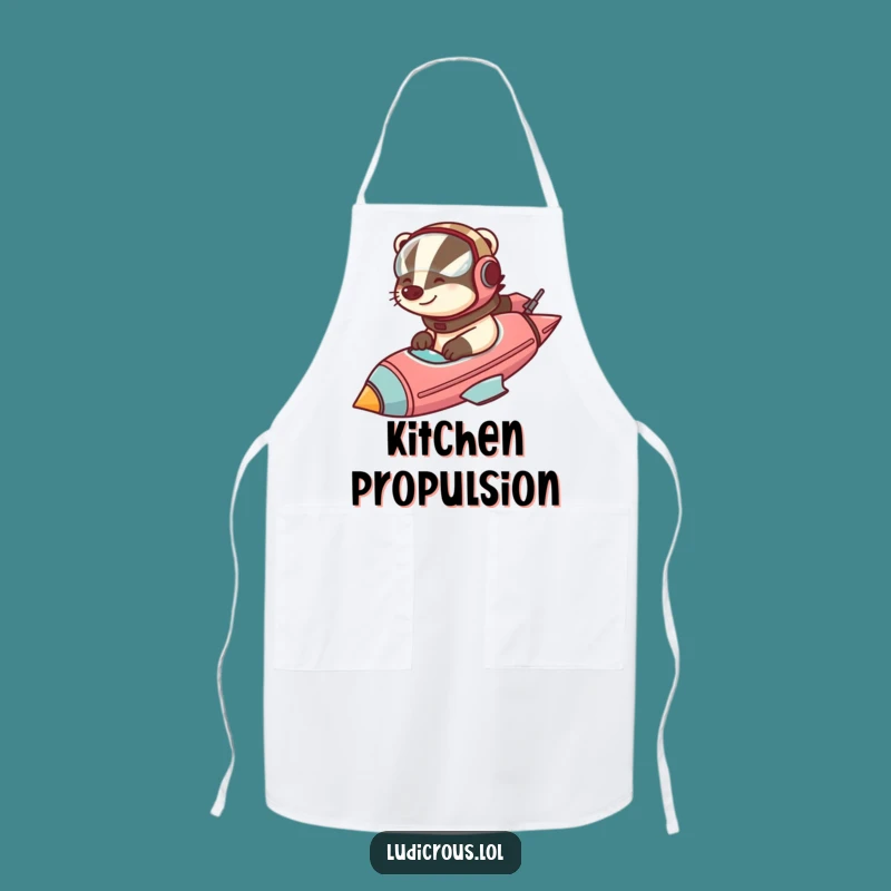 Funny Badger Rocket Duty Apron: Cook up laughs in the kitchen!