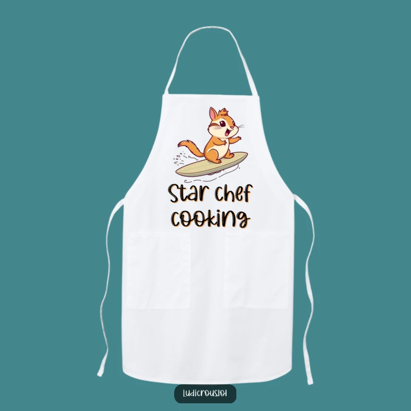 Funny Chipmunk Comet Surf Apron - Hilarious Space Cooking Fun