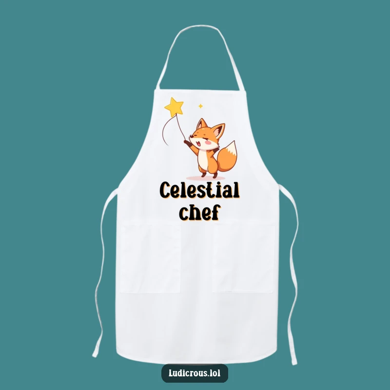 Funny Fox Shooting Star Apron - Hilarious Kitchen Wear for Aspiring Dreamers