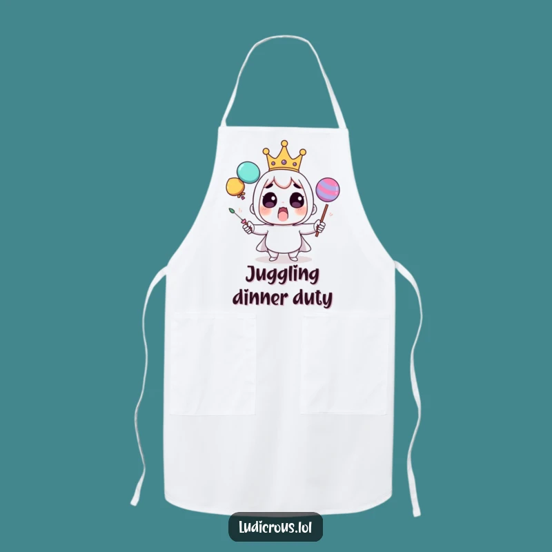 Funny Juggling Crown Apron: Kitchen Royal Wear, Ideal Funny Gift for Chefs