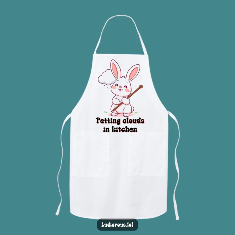Funny Rabbit Cloud Petting Apron: Cook Up Laughs in the Kitchen