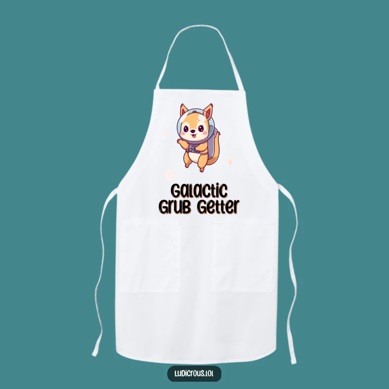 Funny Squirrel Astronaut Apron: Cook Up Cosmic Adventures