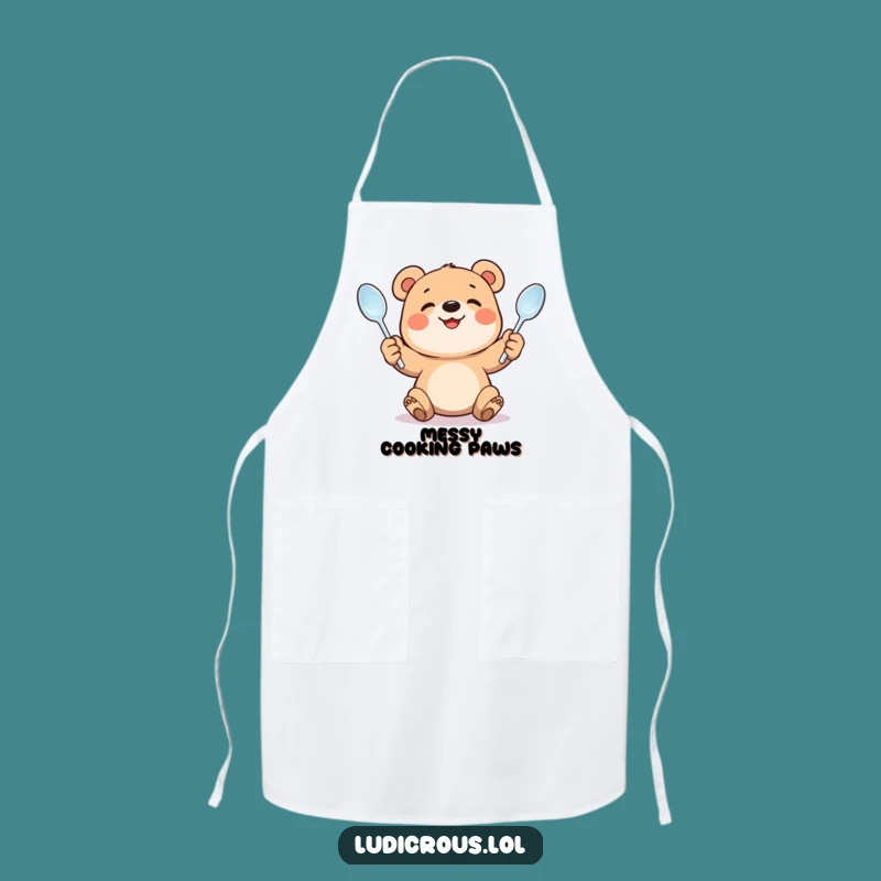 Funny Bear Cub Juggling Apron - Cook with Comical Effort, Ultimate Funny Gift