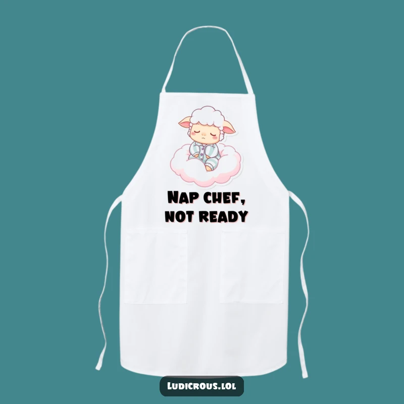Funny Sleepy Sheep Pajama Cloud Apron: Cook with Cozy Humor