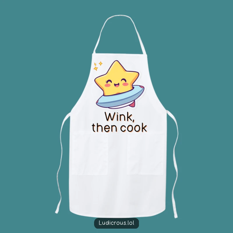 Funny Star Spaceship Apron: Cook up Cosmic Fun, Perfect Gift