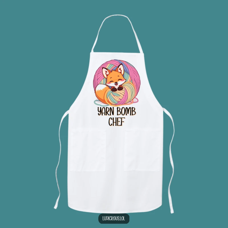 Funny Fox Yarn Apron: Get Crafty with a Giggle