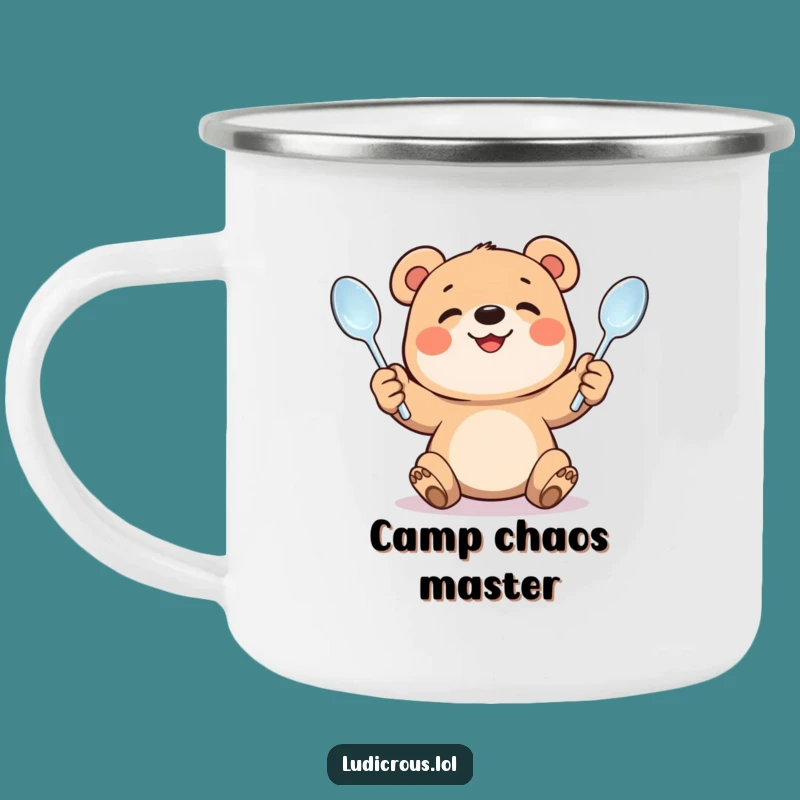 Funny Bear Cub Juggling Camping Mug - Effortful Adventures, Perfect Funny Gift