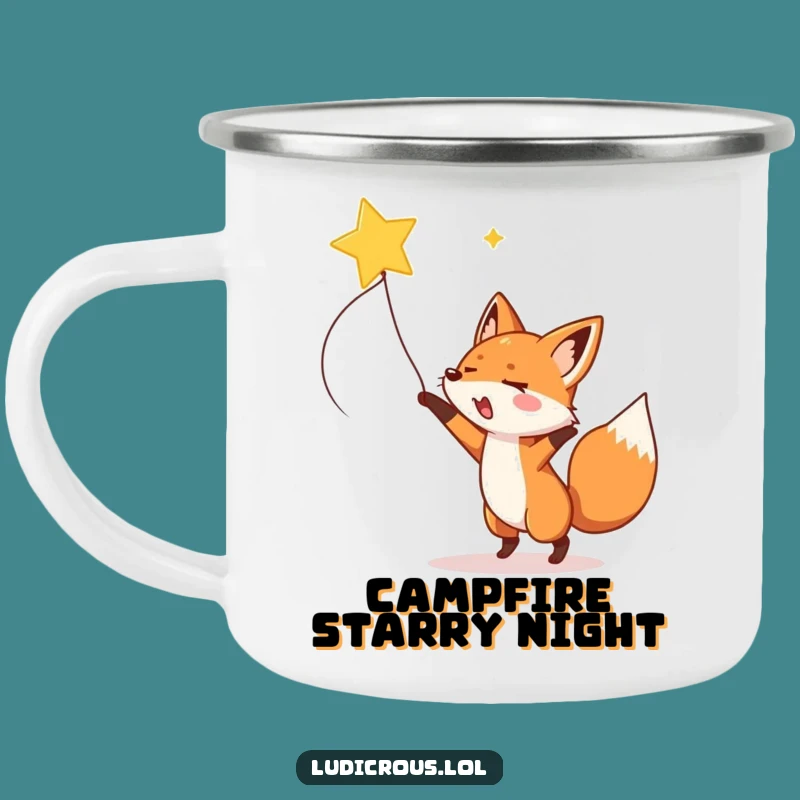 Funny Fox Shooting Star Camping Mug - Durable and Hilarious Outdoor Adventure Gear