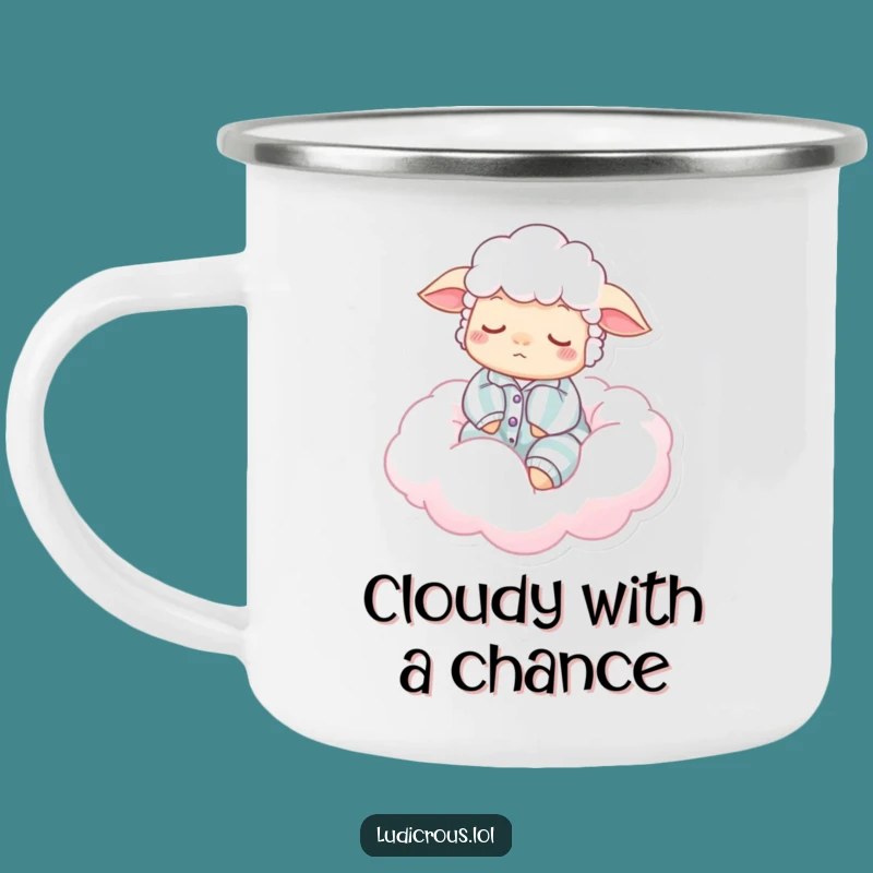 Funny Sleepy Sheep Pajama Cloud Camping Mug: Adventure Humor
