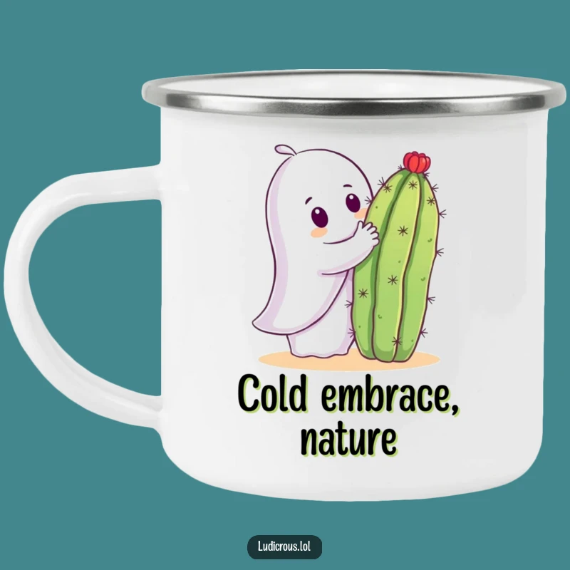 Funny Ghost Cactus Hug Camping Mug: Spooky Sips - Ideal Gift!