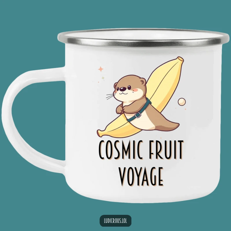 Funny Otter Banana Space Flight Camp Mug - Hilarious Outdoor Absurdity