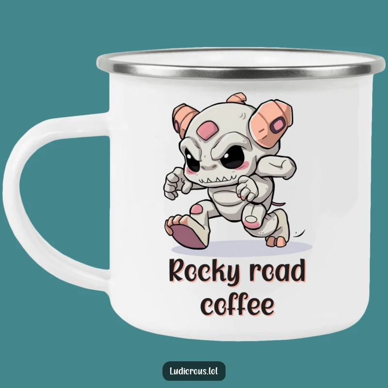 Funny Golem Skipping Camping Mug - Adventure & Determination Gift!