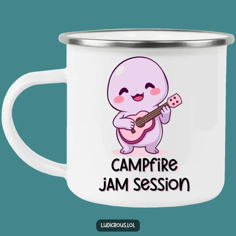 Funny Slime Ukulele Camping Mug: Campfire Tunes & Laughs - Ideal Gift!