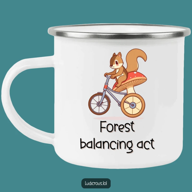 Funny Squirrel Mushroom Camping Mug - Bewildered Rider Outdoor Fun