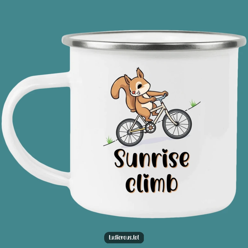 Funny Squirrel Bike Camping Mug: Adventure & Motivation, Perfect Outdoor Funny Gift