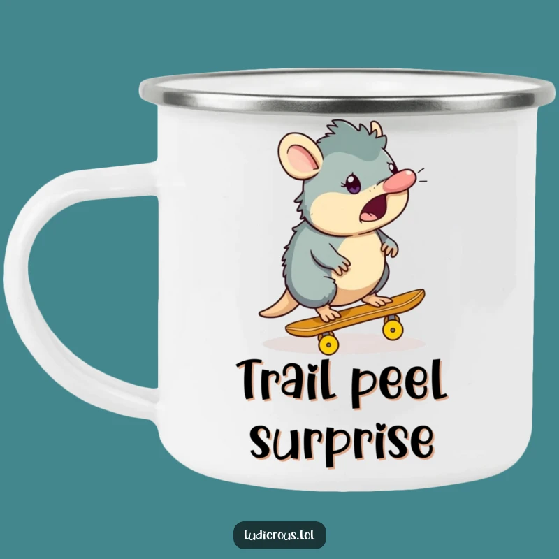 Funny Platypus Camping Mug: Banana Peel Skate Adventure - Great Gift