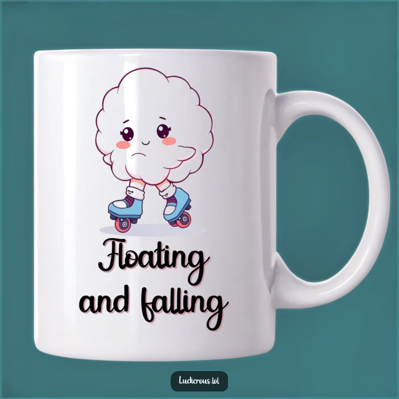 Funny Cloud Roller Skates Mug: Hilarious Gift for the Wobbly and Wonderful!