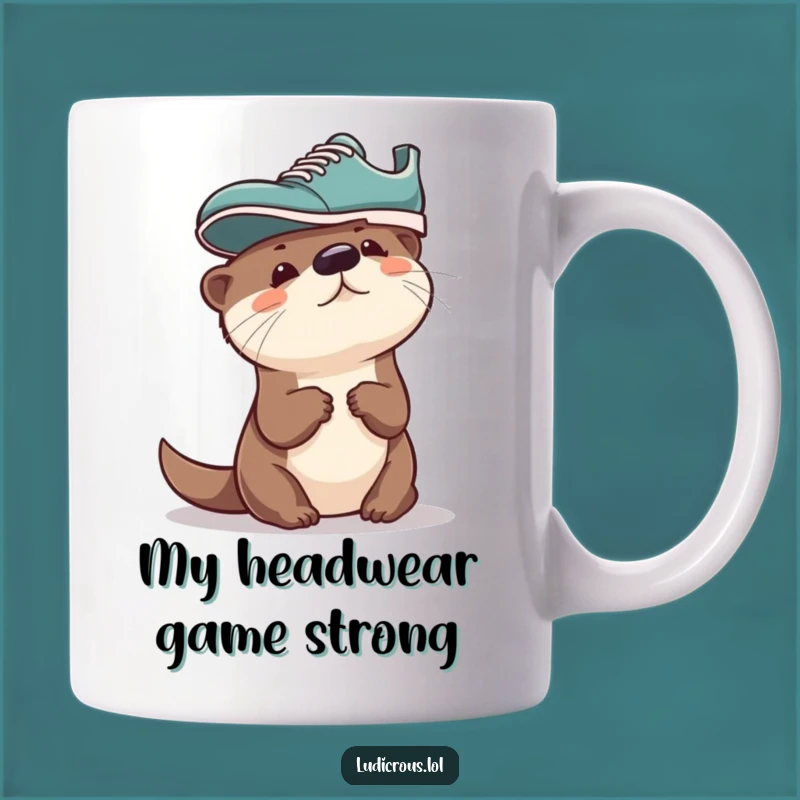 Funny Otter Shoe Hat Mug: A Curious Otter's Fashion Mishap, Perfect Gift!