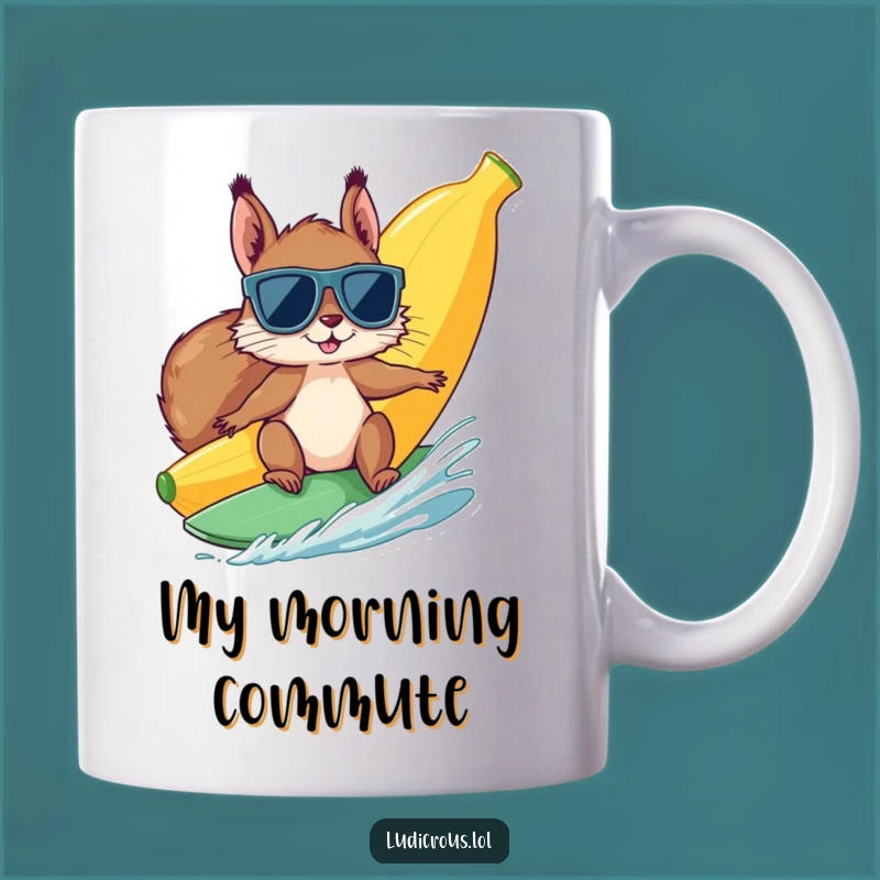 Funny Squirrel Banana Surf Mug: Hilarious Gift for Adventure Lovers