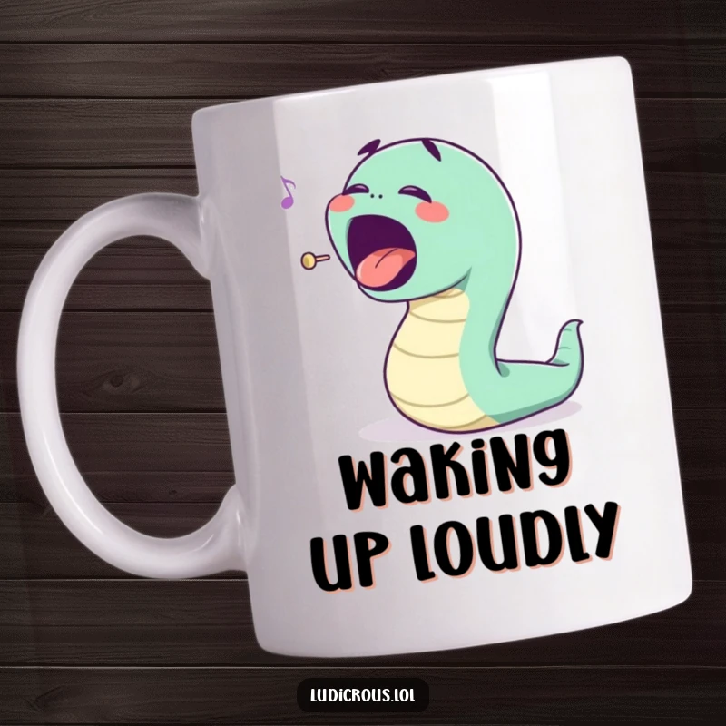 Funny bouncing worm character singing opera with an exaggerated mouth, a humorous and musical mug.