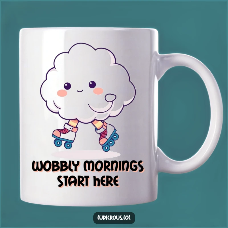 Funny Cloud Roller Skates Mug: A Hilarious Gift for Those Who Embrace Wobbly Adventures!