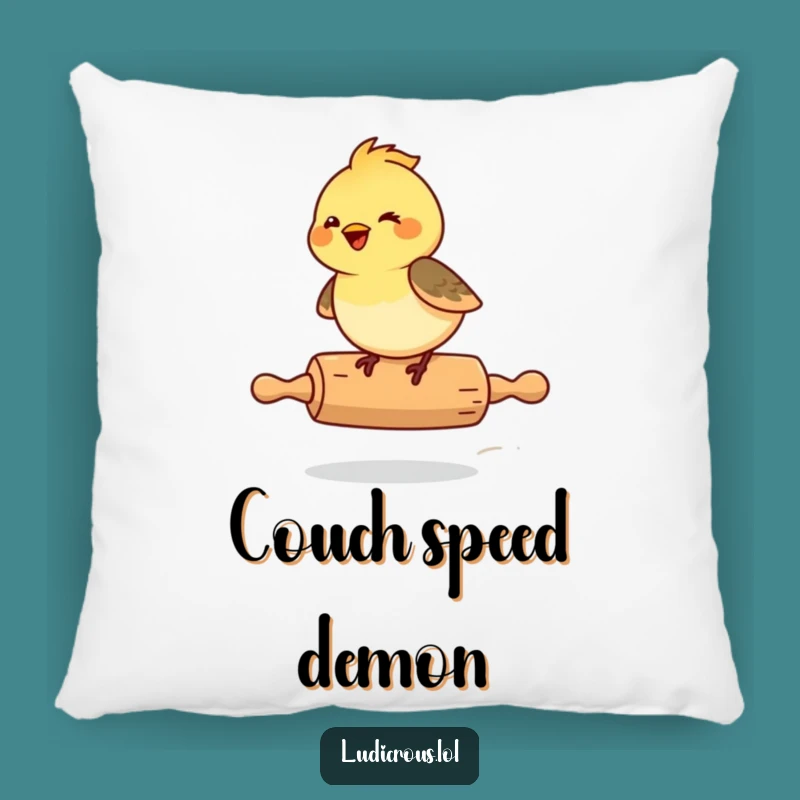 Funny Chickadee Rolling Pin Pillow: Cozy Comfort with a Joyful Bird, Great Gift!