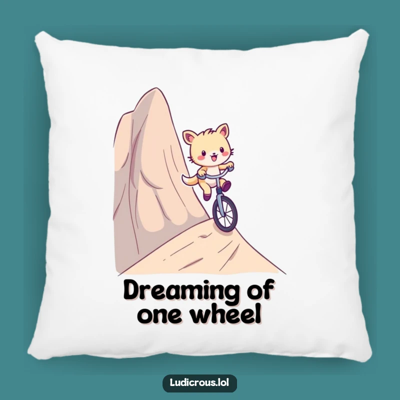 Funny Unicycle Critter Pillow: Comfy Thrill Cushion, Perfect Funny Gift