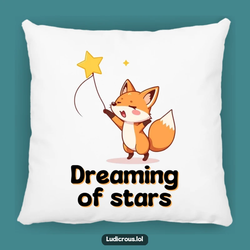 Funny Fox Shooting Star Pillow - Cozy Accent for a Whimsical Space