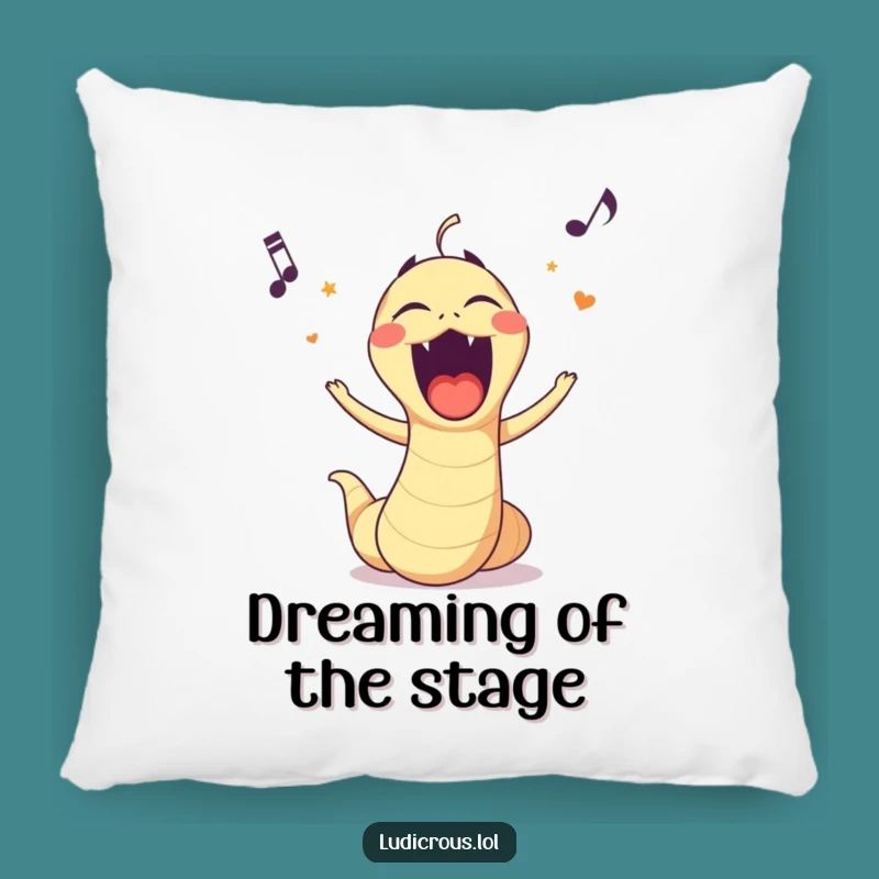 Funny Opera Worm Pillow: Comfy and Hilarious Accent for Sofa - Great Gift!
