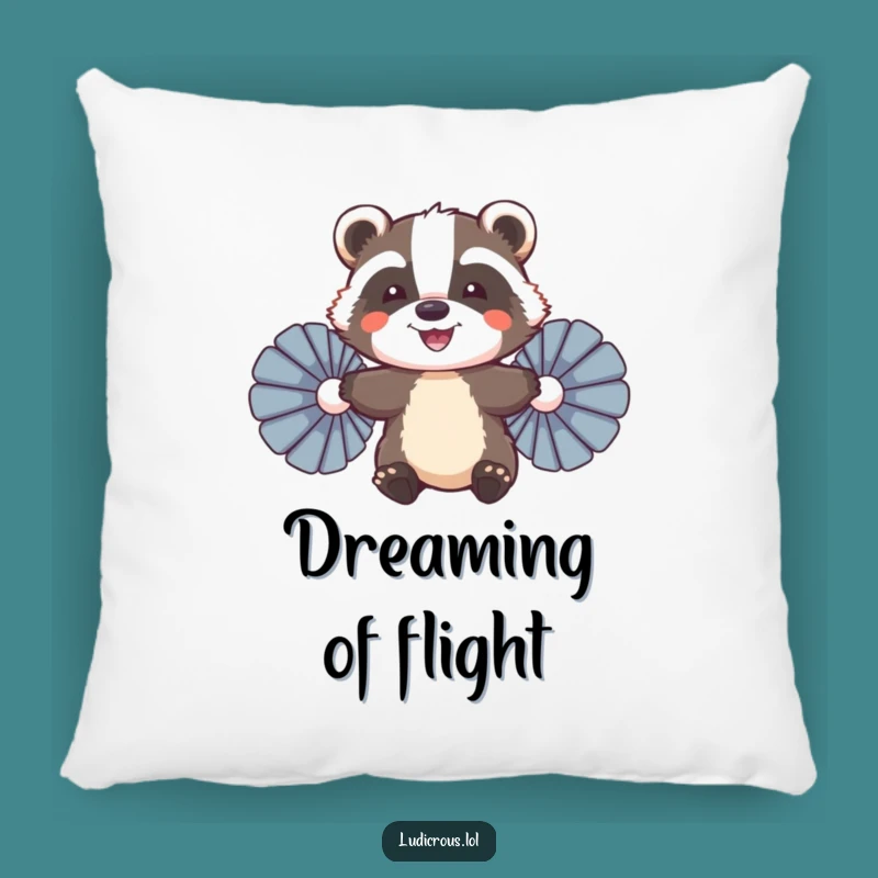 Funny Badger Flying Pillow: Cozy Comfort with an Ambitious Animal, Great Gift!