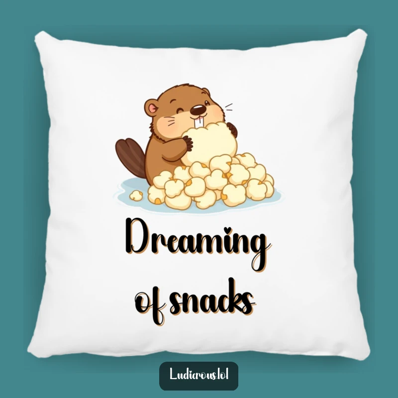 Funny Beaver Popcorn Dam Pillow: Cozy Comfort and Hilarious Art
