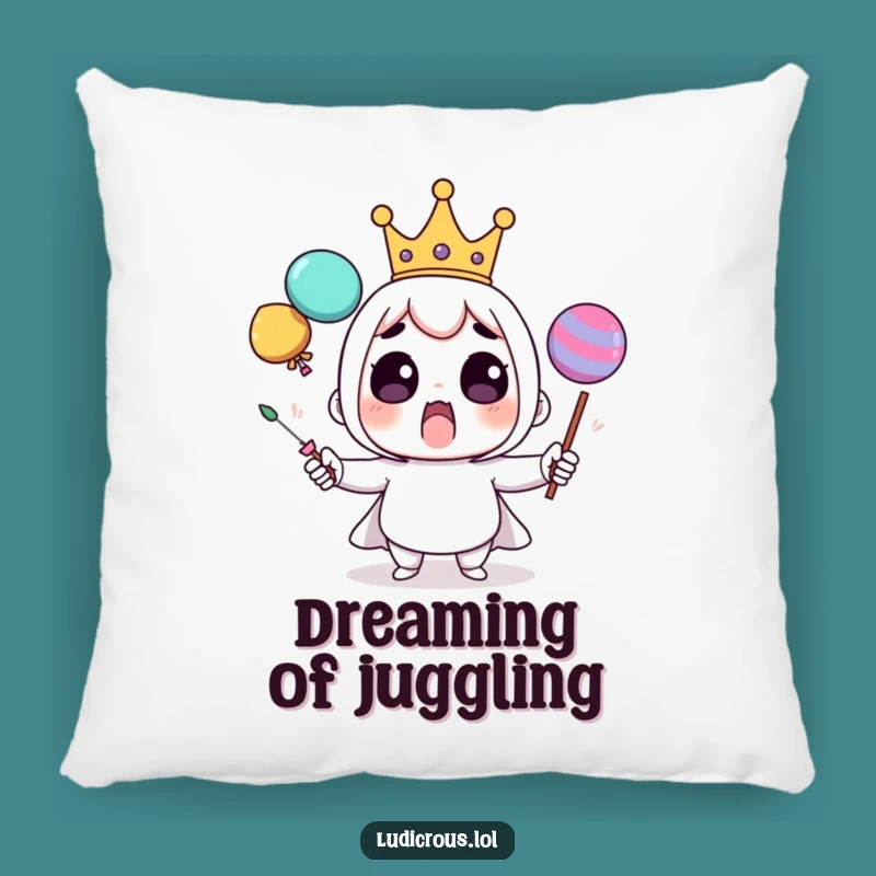 Funny Juggling Crown Pillow: Comfy Royal Cushion, Perfect Funny Gift Accent