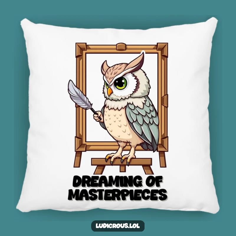 Funny Owl Painting Portrait Pillow: Cozy Comfort for the Artistic Soul