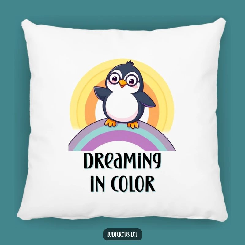 Funny Penguin Monocle Pillow: Cozy Comfort with Dapper Style, Great Gift!