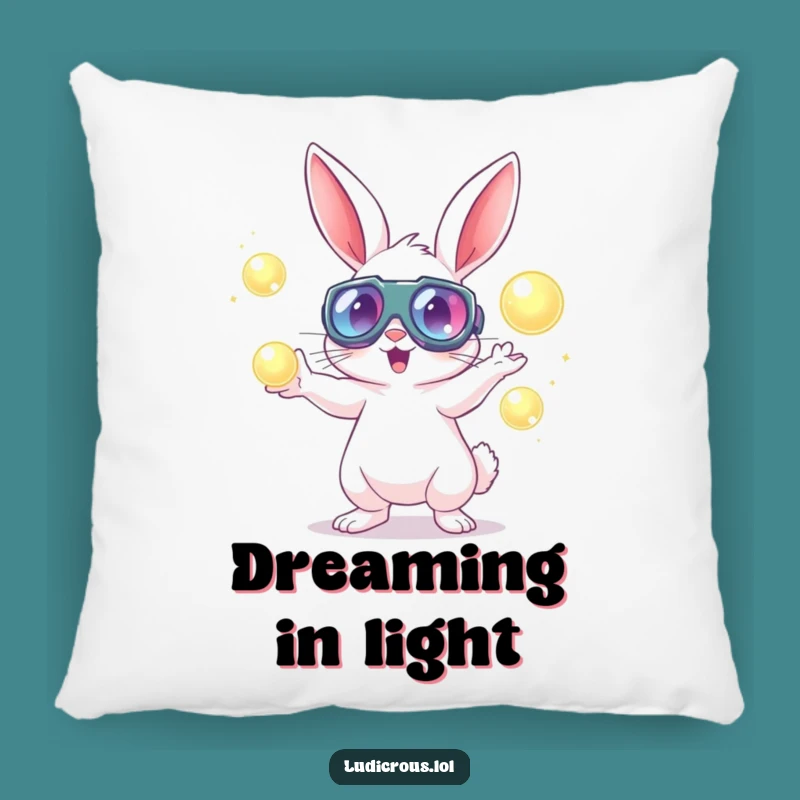 Funny Rabbit Goggle Juggler Pillow - Cozy Accent for a Whimsical Space
