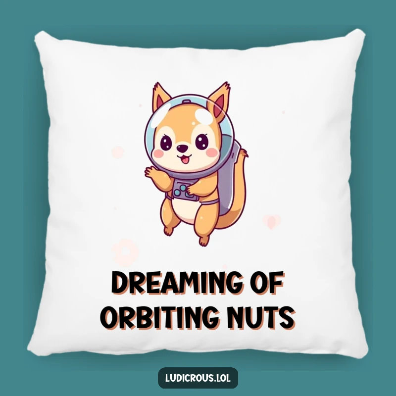 Funny Squirrel Astronaut Pillow: Cozy Comfort from Another Galaxy