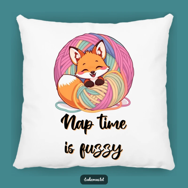 Funny Fox Yarn Pillow: Cozy Comfort with a Playful Twist