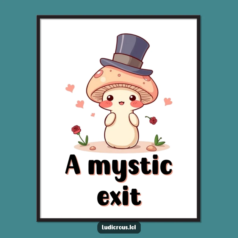 Funny Mushroom Magician Digital Art: Instant Enchanting Decor