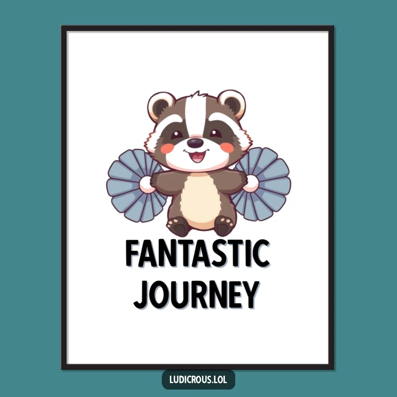 Funny Badger Flying Digital Art: Instant Ambitious Decor, Perfect Gift Download!