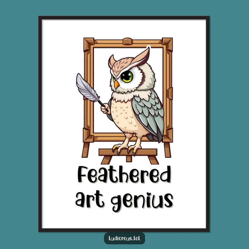 Funny Owl Painting Portrait Digital Art Print: Majestic Art for Instant Decor