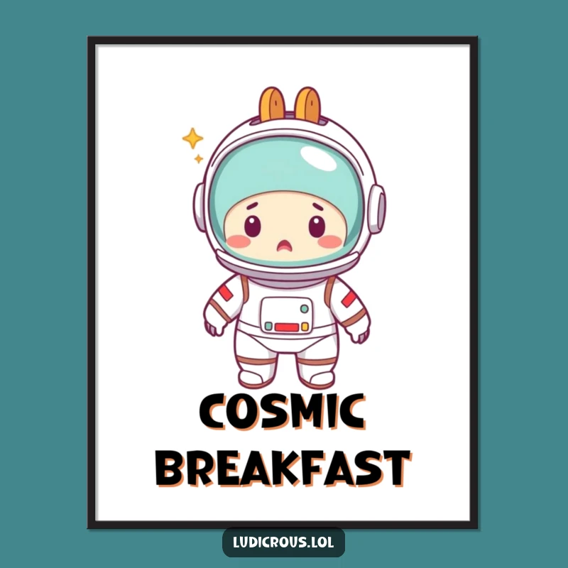 Funny Astronaut Digital Art: Toaster Head Mishap, Hilarious Wall Decor Gift