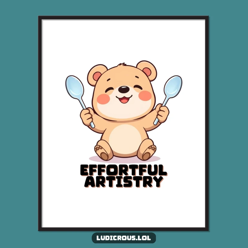 Funny Bear Cub Juggling Digital Art - Wall Art for Amusing Efforts, Perfect Funny Gift