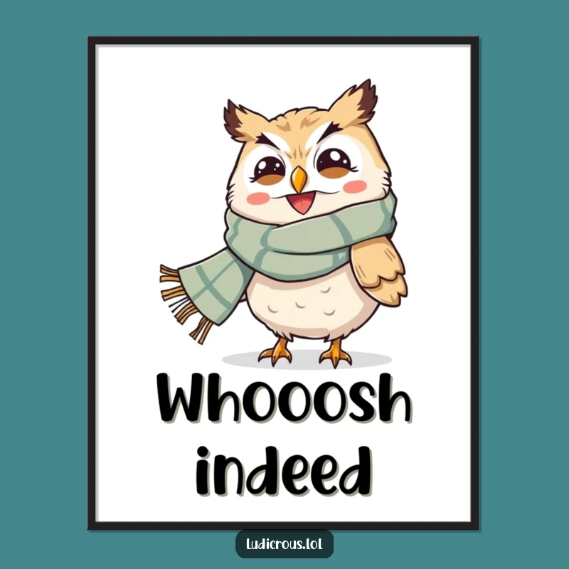 Funny Owl Windblown Digital Art: Instant Whimsy for Your Walls