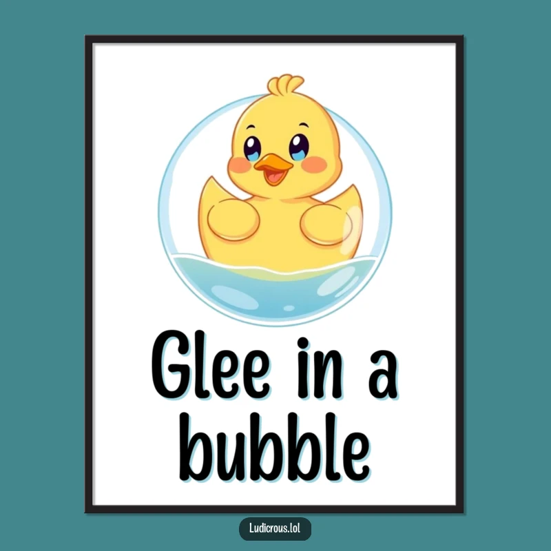 Funny Rubber Ducky Digital Art - Glee-Filled Bubble Print for Instant Cheer