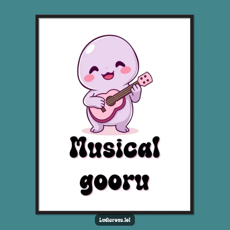 Funny Slime Ukulele Digital Art: Joyful Printable Decor - Hilarious Gift!