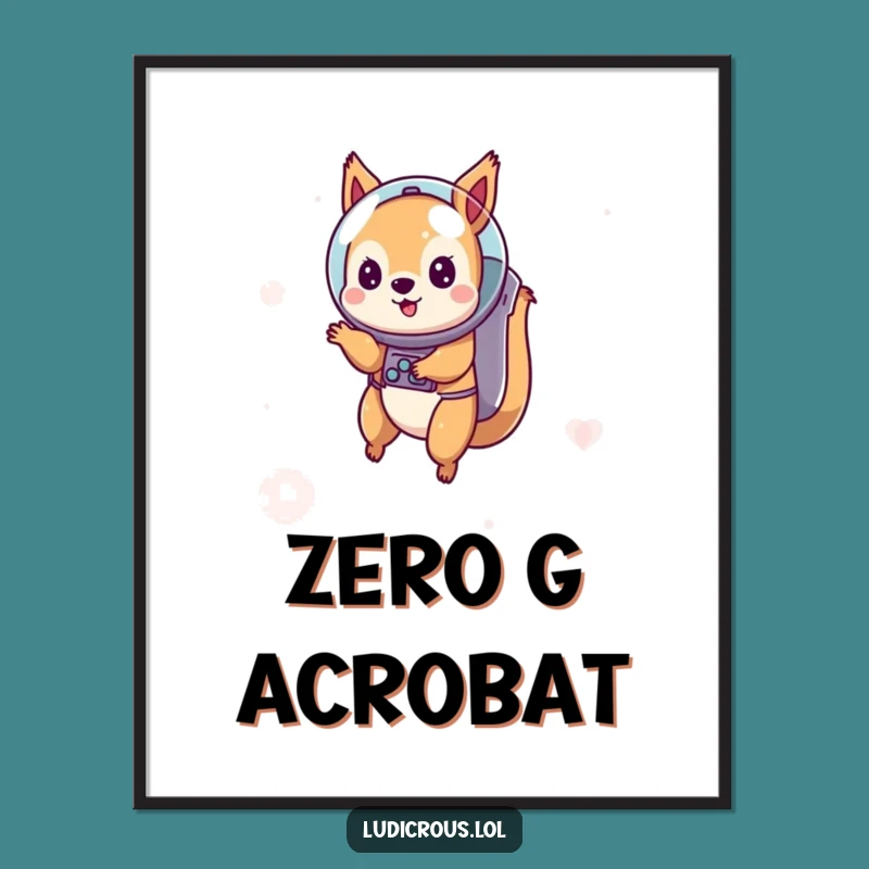 Funny Squirrel Astronaut Digital Art: Instant Galactic Wall Decor