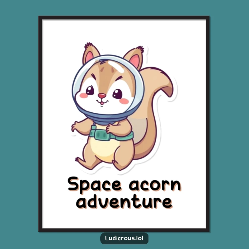 Funny Squirrel Digital Art - Instant Space Adventure Print Gift!