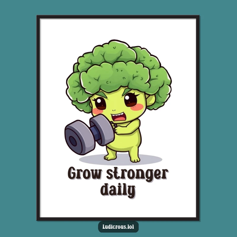 Funny Broccoli Gym Digital Art - Instant Fitness Wall Decor!