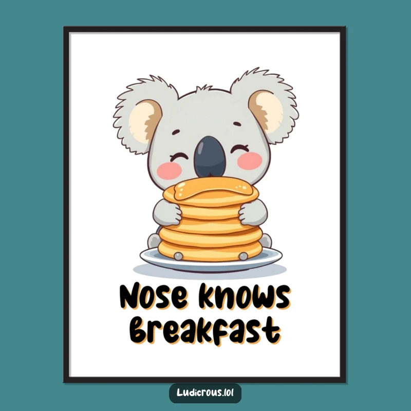 Funny Koala Pancake Digital Print: Instant Hilarious Art for Your Walls